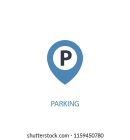 parking concept 2 colored icon. Simple blue element illustration. parking concept symbol design from Hotel set. Can be used for web and mobile UI/UX