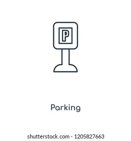 Parking concept line icon. Linear Parking concept outline symbol design. This simple element illustration can be used for web and mobile UI/UX.