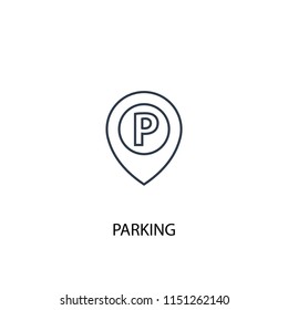 parking concept line icon. Simple element illustration. parking concept outline symbol design from Hotel set. Can be used for web and mobile UI/UX