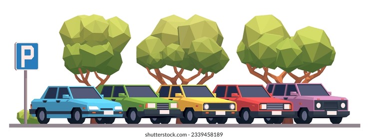 Concepto de lote de estacionamiento en bajo estilo polaco