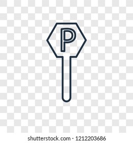 Parking concept vector linear icon isolated on transparent background, Parking concept transparency concept in outline style