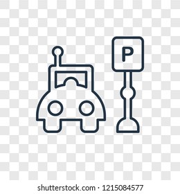 Parking concept vector linear icon isolated on transparent background, Parking concept transparency concept in outline style