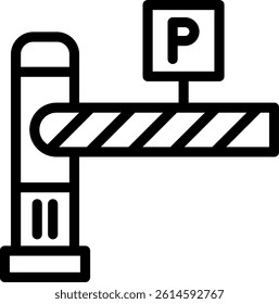Parking Control Line Vector Icon Design