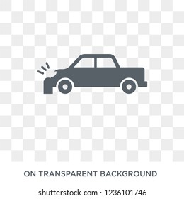 Parking crash icon. Trendy flat vector Parking crash icon on transparent background from Insurance collection. 
