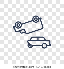 Parking crash icon. Trendy linear Parking crash logo concept on transparent background from Insurance collection