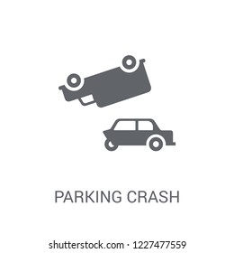 Parking crash icon. Trendy Parking crash logo concept on white background from Insurance collection. Suitable for use on web apps, mobile apps and print media.