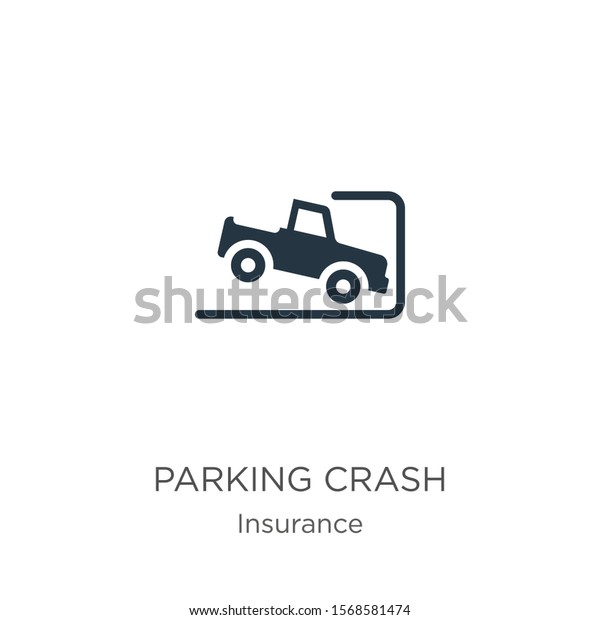Parking crash icon vector. Trendy flat parking\
crash icon from insurance collection isolated on white background.\
Vector illustration can be used for web and mobile graphic design,\
logo, eps10