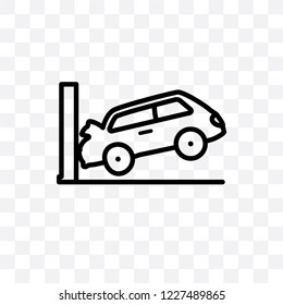 Parking crash vector linear icon isolated on transparent background, Parking crash transparency concept can be used for web and mobile