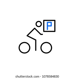 Parking for cyclists , isolated on white background