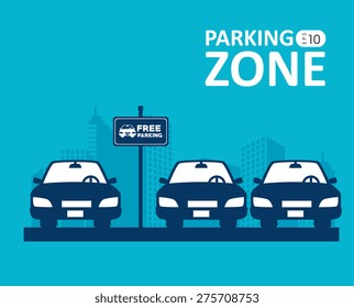 Parking design over blue background, vector illustration.