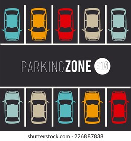 Parking Design Over Gray Background, Vector Illustration