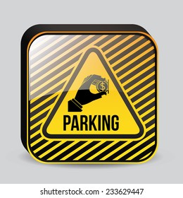 Parking design over gray background, vector illustration.