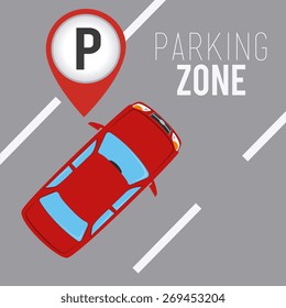Parking design over gray background, vector illustration.