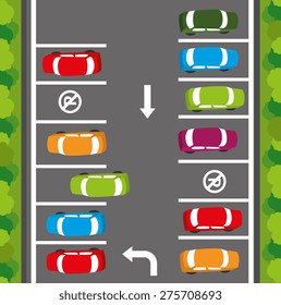 Parking design over gray background, vector illustration.