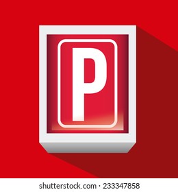 Parking design over red background, vector illustration.