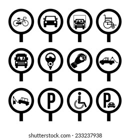 Parking design over white background, vector illustration.