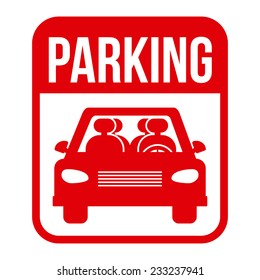 Parking design over white background, vector illustration.