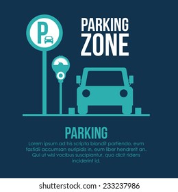 Parking design over white background, vector illustration.