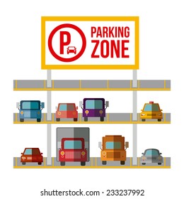 Parking design over white background, vector illustration.