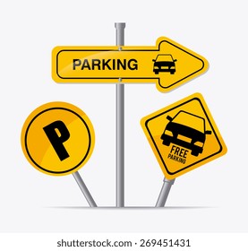 Parking design over white background, vector illustration.