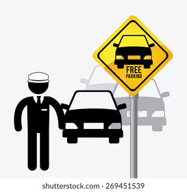 Parking design over white background, vector illustration.