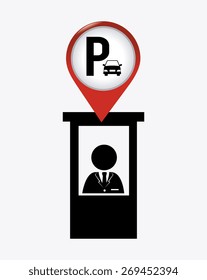 Parking design over white background, vector illustration.
