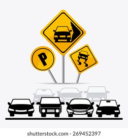 Parking design over white background, vector illustration.