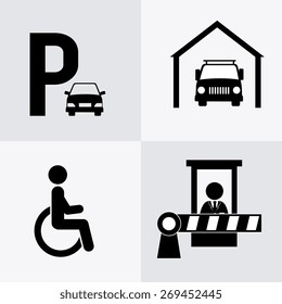 Parking design over white background, vector illustration.