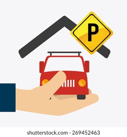 Parking design over white background, vector illustration.