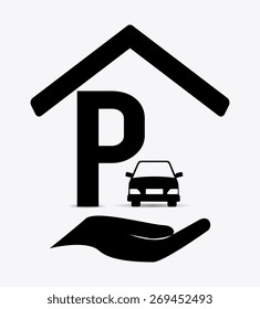 Parking design over white background, vector illustration.