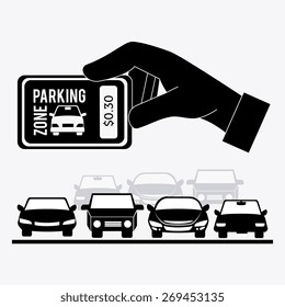 Parking design over white background, vector illustration.