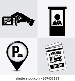 Parking design over white background, vector illustration.