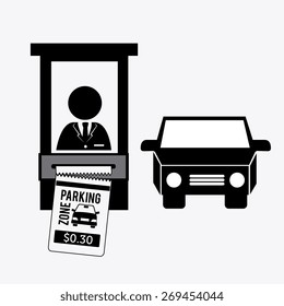 Parking design over white background, vector illustration.
