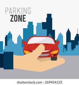 Parking design over white background, vector illustration.