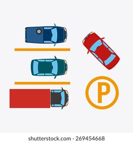 Parking design over white background, vector illustration.