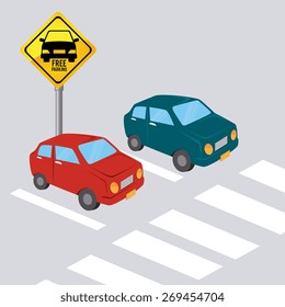 Parking design over white background, vector illustration.
