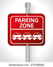 Parking design over white background, vector illustration.