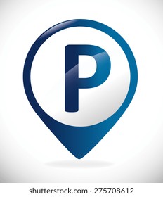 Parking design over white background, vector illustration.