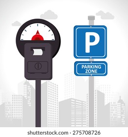 Parking design over white background, vector illustration.