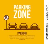 Parking design over yellow background, vector illustration.