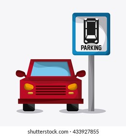 Parking lot design. Park icon. White background  , vector graphi