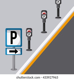 Parking lot design. Park icon. White background  , vector graphi