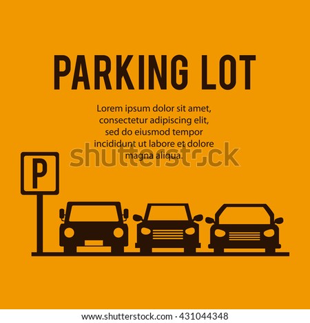 Parking lot design. Park icon. Yellow background  , vector graphic