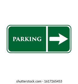 Parking direction signs headed right