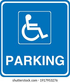 Parking Disabled Blue Sign Board Stock Vector (Royalty Free) 1917953276