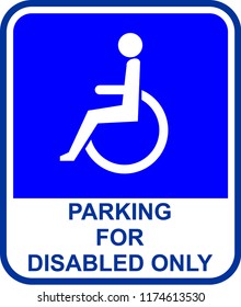 parking for disabled only, sign
