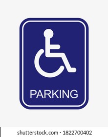 Parking for disabled people sign. Vector illustration. Handicap symbol.