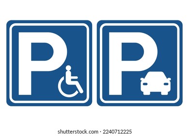 Parking And Disabled Parking Signs Vectorart