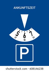 Parking disc. Vector road sign Germany.