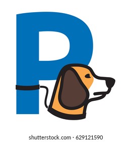 Parking for dogs vector icon